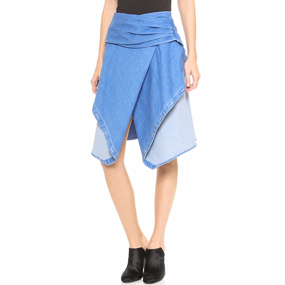 Dion Lee Asymmetrical Denim Aline Skirt size 2
